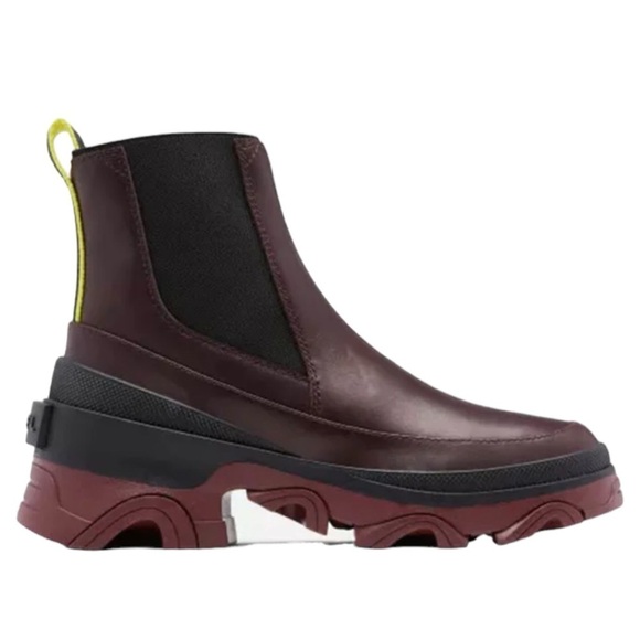 New In Box SOREL Brex Waterproof Chelsea Boots in New Cinder Black Sz 7 Leather - Picture 2 of 4